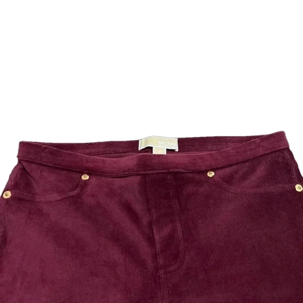 Michael Michael Kors Corduroy Maroon Leggings. Small.
